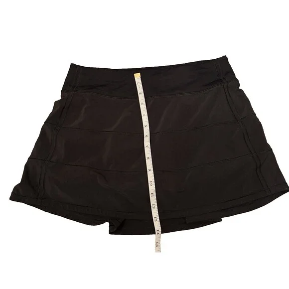 Lululemon Women Solid Black Pace Rival Skirt 4-way Stretch Golf Skort Sz 6 Gym - Picture 7 of 7
